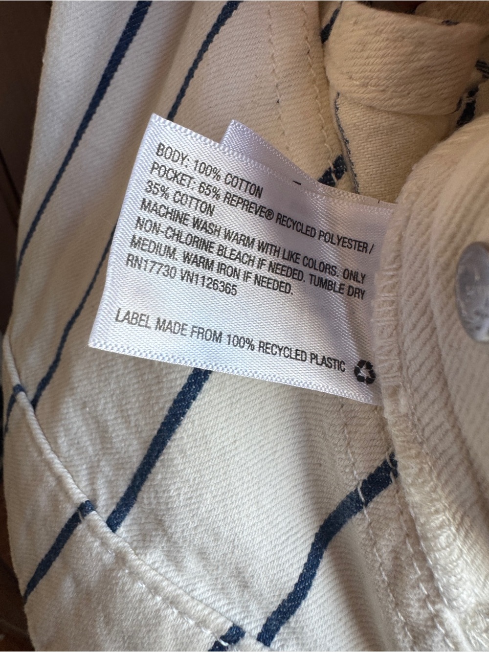 Universal Thread White & Navy Striped Overalls Size 8 100% cotton - Picture 6 of 6